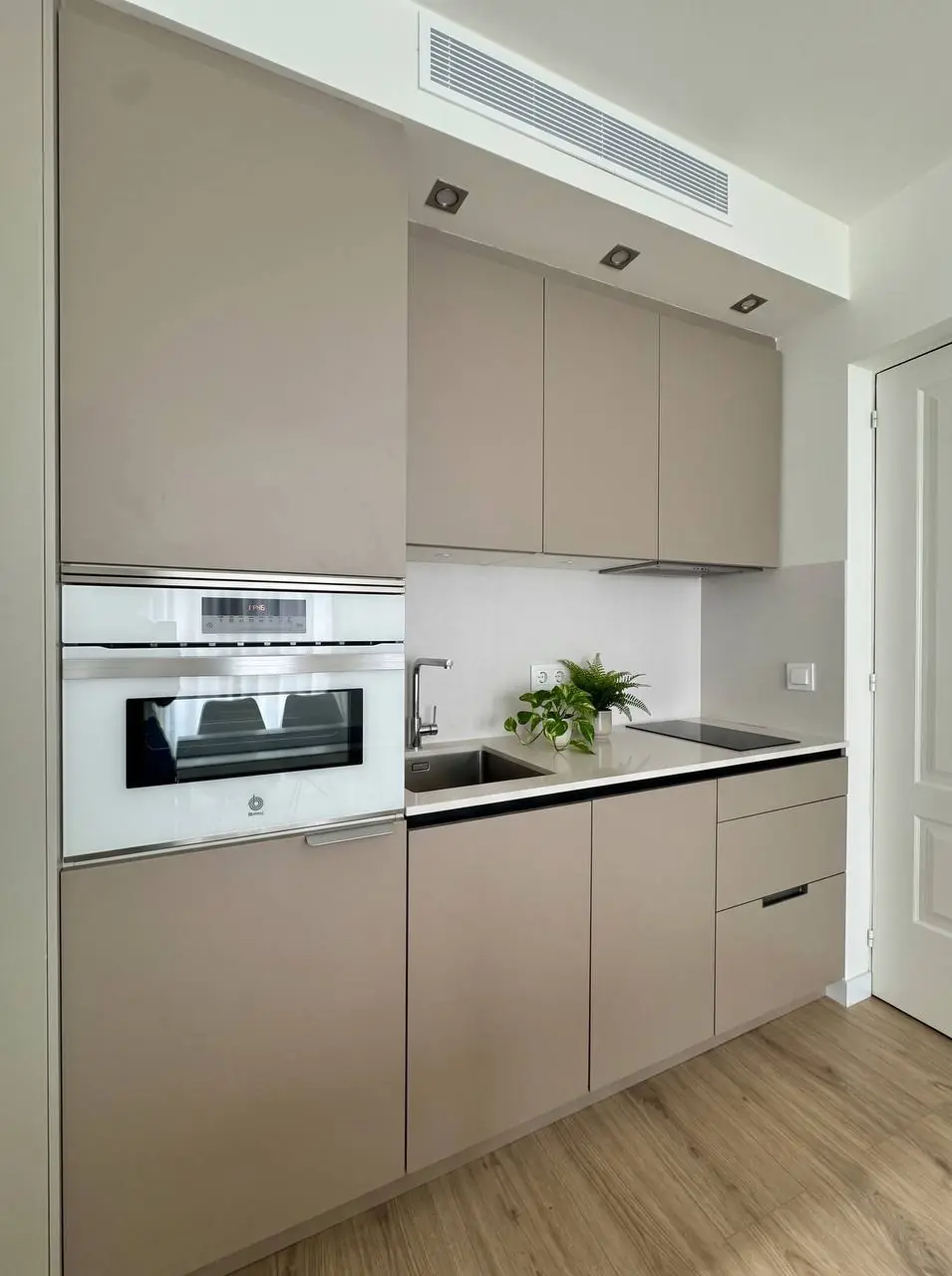 Kitchen with built-in appliances